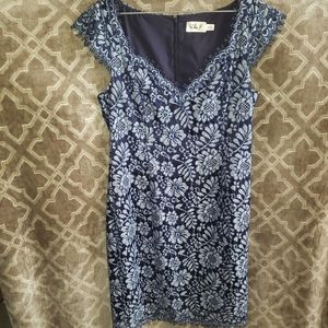 Eliza J blue floral dress